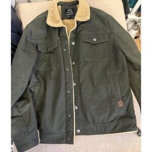 Outdoor Jacket Men's Sherpa Lined Jacket Buttoned Size L
